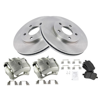TRQ® - Front Disc Brake Kit with Semi-Metallic Pads and Calipers