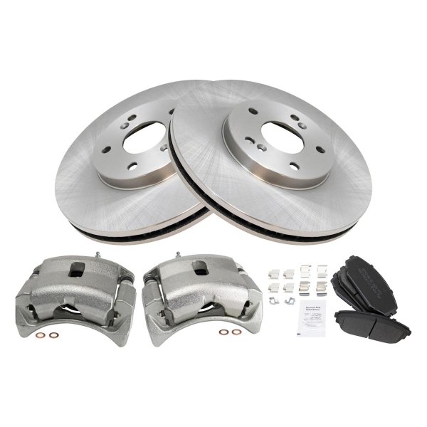 TRQ® - Semi-Metallic Brake Pad & Rotor Kit with Calipers