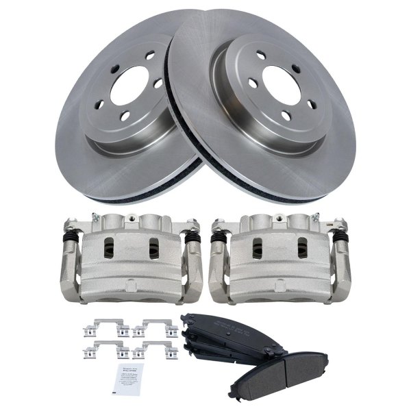 TRQ® - Front Disc Brake Kit with Semi-Metallic Pads and Calipers