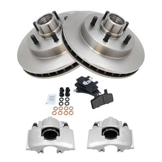 TRQ® - Front Disc Brake Kit with Semi-Metallic Pads and Calipers