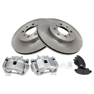 TRQ® - Front Disc Brake Kit with Semi-Metallic Pads and Calipers
