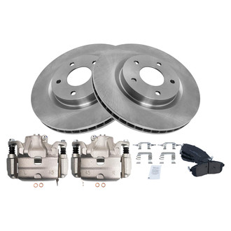 TRQ® - Front Disc Brake Kit with Semi-Metallic Pads and Calipers