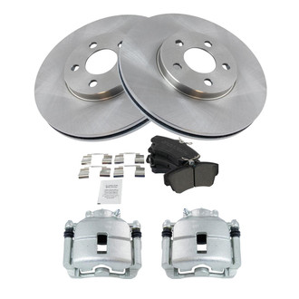 TRQ® - Front Disc Brake Kit with Semi-Metallic Pads and Calipers