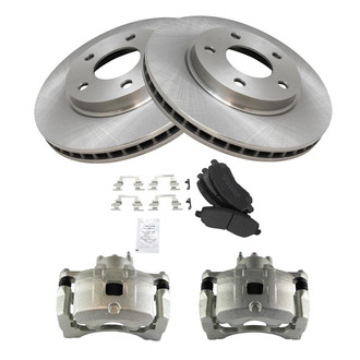 TRQ® - Front Disc Brake Kit with Semi-Metallic Pads and Calipers