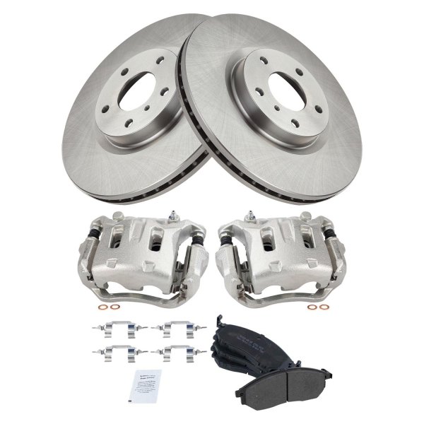 TRQ® - Semi-Metallic Brake Pad & Rotor Kit with Calipers