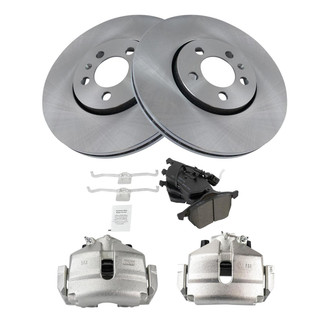 TRQ® - Front Disc Brake Kit with Semi-Metallic Pads and Calipers