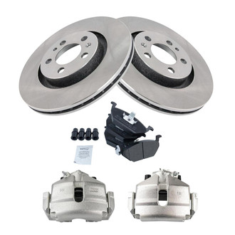 TRQ® - Front Disc Brake Kit with Semi-Metallic Pads and Calipers