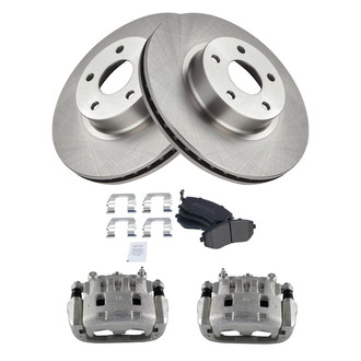 TRQ® - Front Disc Brake Kit with Semi-Metallic Pads and Calipers