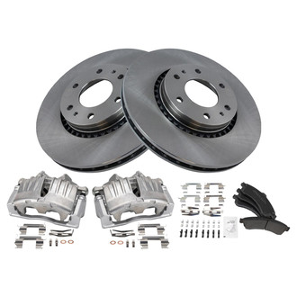 TRQ® - Front Disc Brake Kit with Semi-Metallic Pads and Calipers