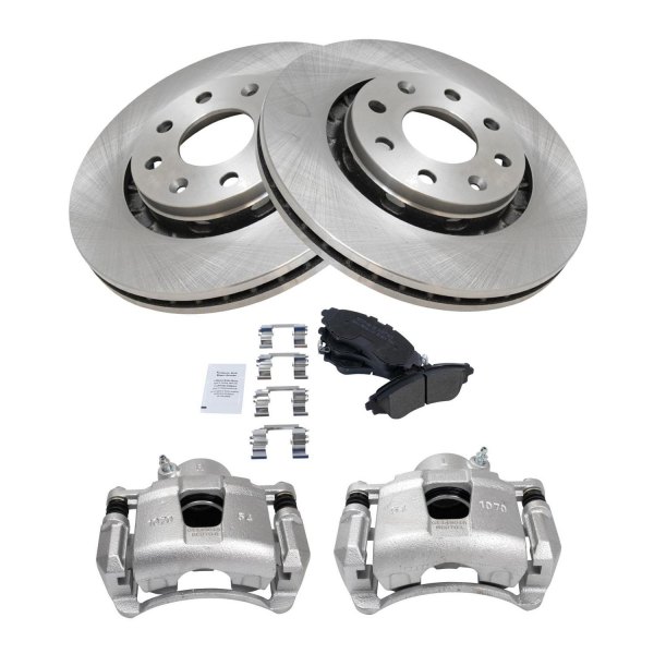 TRQ® - Semi-Metallic Brake Pad & Rotor Kit with Calipers