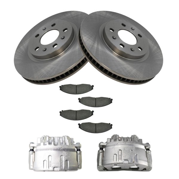 TRQ® - Semi-Metallic Brake Pad & Rotor Kit with Calipers