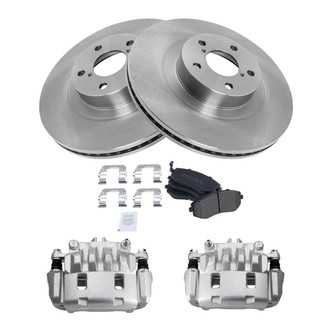 TRQ® - Front Disc Brake Kit with Semi-Metallic Pads and Calipers