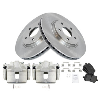 TRQ® - Front Disc Brake Kit with Semi-Metallic Pads and Calipers