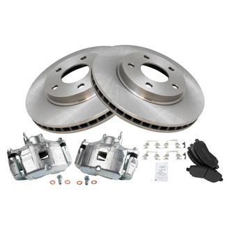 TRQ® - Front Disc Brake Kit with Semi-Metallic Pads and Calipers