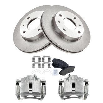 TRQ® - Front Disc Brake Kit with Semi-Metallic Pads and Calipers
