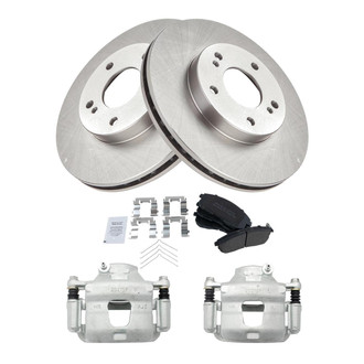 TRQ® - Front Disc Brake Kit with Semi-Metallic Pads and Calipers