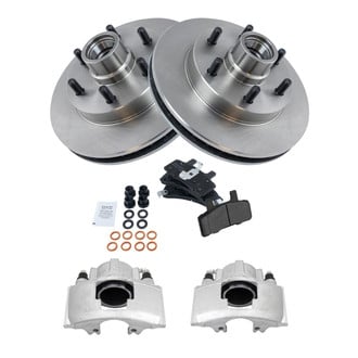 TRQ® - Front Disc Brake Kit with Semi-Metallic Pads and Calipers