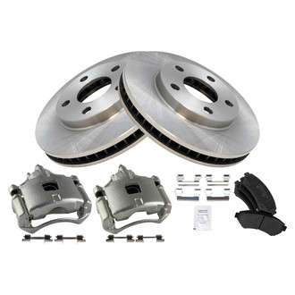 TRQ® - Front Disc Brake Kit with Semi-Metallic Pads and Calipers