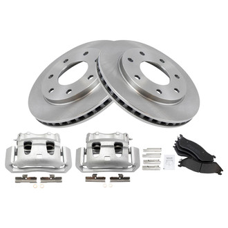 TRQ® - Front Disc Brake Kit with Semi-Metallic Pads and Calipers