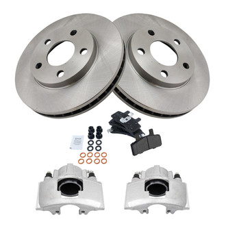 TRQ® - Front Disc Brake Kit with Semi-Metallic Pads and Calipers