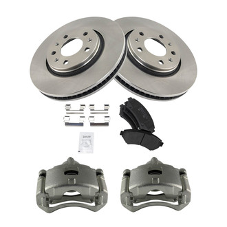 TRQ® - Front Disc Brake Kit with Semi-Metallic Pads and Calipers