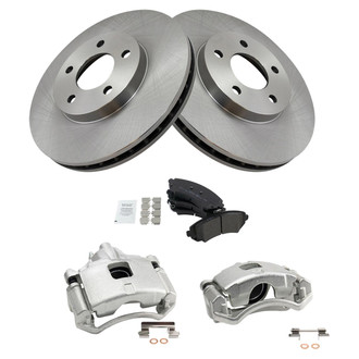 TRQ® - Front Disc Brake Kit with Semi-Metallic Pads and Calipers