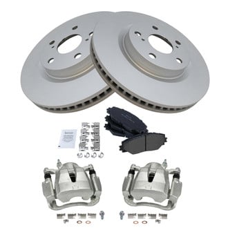 TRQ® - Front Disc Brake Kit with Semi-Metallic Pads and Calipers