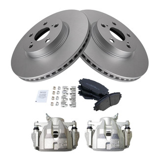 TRQ® - Front Disc Brake Kit with Semi-Metallic Pads and Calipers