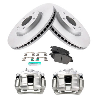 TRQ® - Performance Semi-Metallic Front Brake Kit with Calipers