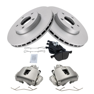 TRQ® - Front Disc Brake Kit with Semi-Metallic Pads and Calipers