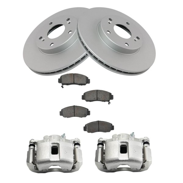 TRQ® - Semi-Metallic Brake Pad & Rotor Kit with Calipers