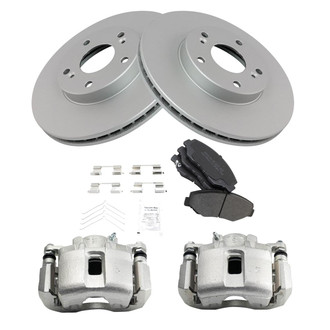 TRQ® - Front Disc Brake Kit with Semi-Metallic Pads and Calipers