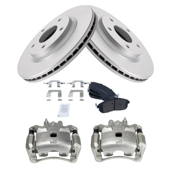 TRQ® - Front Disc Brake Kit with Semi-Metallic Pads and Calipers