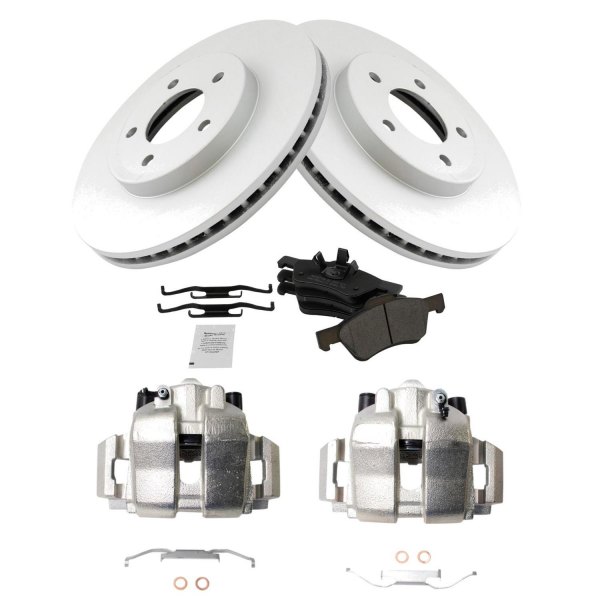 TRQ® - Semi-Metallic Brake Pad & Rotor Kit with Calipers