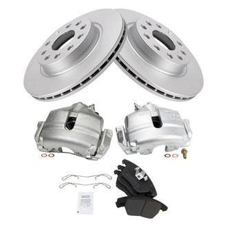 TRQ® - Front Disc Brake Kit with Semi-Metallic Pads and Calipers