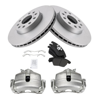 TRQ® - Front Disc Brake Kit with Semi-Metallic Pads and Calipers