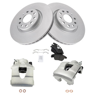 TRQ® - Front Disc Brake Kit with Semi-Metallic Pads and Calipers