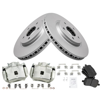TRQ® - Front Disc Brake Kit with Semi-Metallic Pads and Calipers