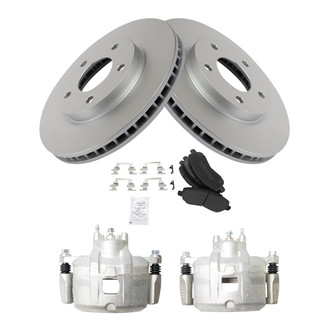 TRQ® - Front Disc Brake Kit with Semi-Metallic Pads and Calipers
