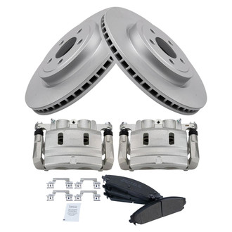 TRQ® - Front Disc Brake Kit with Semi-Metallic Pads and Calipers