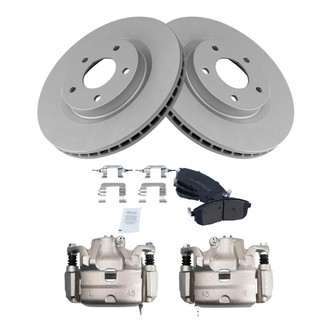 TRQ® - Front Disc Brake Kit with Semi-Metallic Pads and Calipers