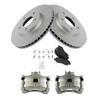 TRQ® - Front Disc Brake Kit with Semi-Metallic Pads and Calipers