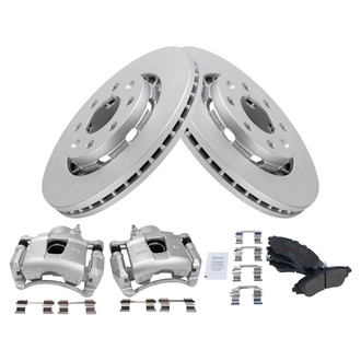 TRQ® - Front Disc Brake Kit with Semi-Metallic Pads and Calipers