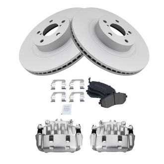 TRQ® - Front Disc Brake Kit with Semi-Metallic Pads and Calipers