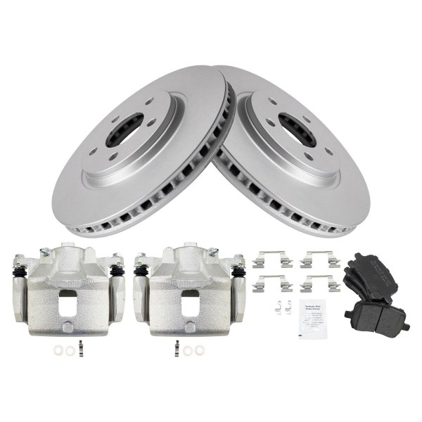 TRQ® - Semi-Metallic Brake Pad & Rotor Kit with Calipers