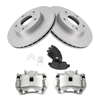 TRQ® - Front Disc Brake Kit with Semi-Metallic Pads and Calipers