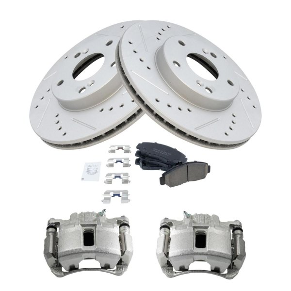 TRQ® - Ceramic Performance Brake Pad & Rotor Kit with Calipers