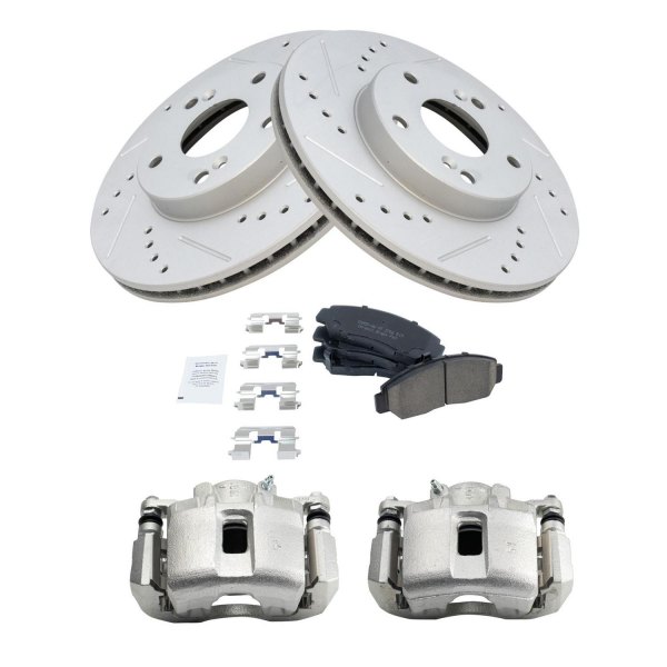 TRQ® - Ceramic Performance Brake Pad & Rotor Kit with Calipers