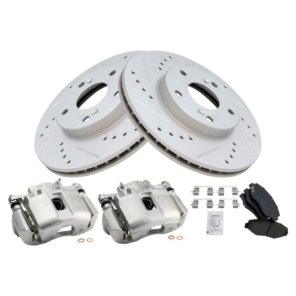 TRQ® - Ceramic Performance Brake Pad & Rotor Kit with Calipers