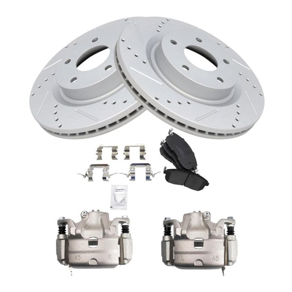 TRQ® - Performance Ceramic Front Brake Kit with Calipers